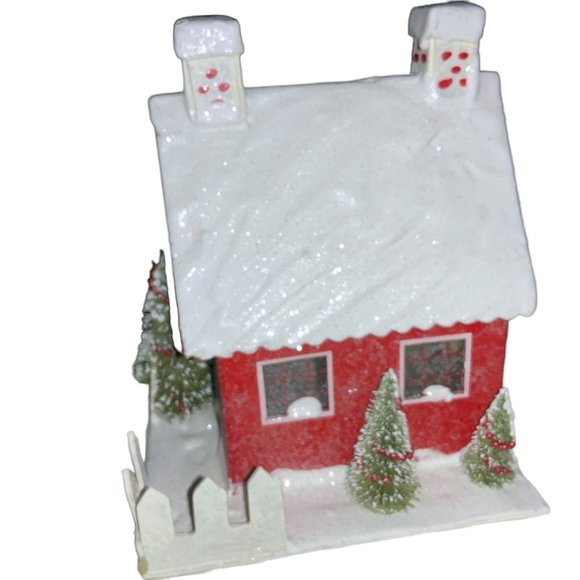 Christmas Village Cardboard Church School Town House Building - Picture 5 of 9